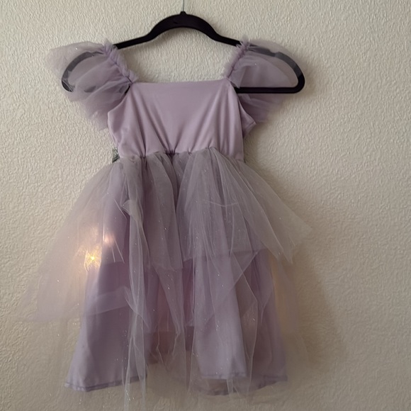 Size 4-6 Pottery Barn Kids Light up tulle dress crescent moon detail+headband - Picture 8 of 9